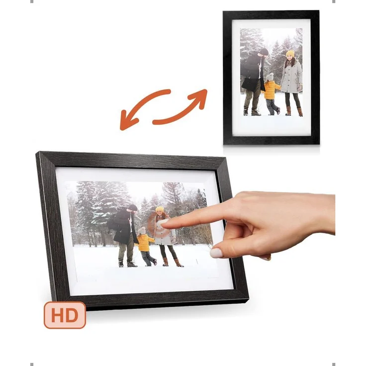 Digitale Dissidenz Digitale Dissidenz fotolijst - 10,1 Zoll HD+ IPS Display, WLAN, Frameo App, Schwarz/Holz, Micro SD-Support