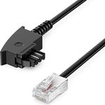 deleyCON 20m Routerkabel TAE-F auf RJ45 (8P2C), flexibles Anschlusskabel für DSL ADSL VDSL Router, kompatibel mit Fritzbox - Schwarz