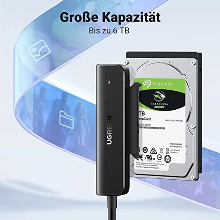 UGREEN USB C SATA Adapter für 2,5 Zoll SSD und HDD Festplatten Adapter USB 3.1 auf SATA III Typ C SATA Kabel Thunderbolt 3 kompatibel UASP Unterstützung für MacBook Pro, MacBook Air, Mac Mini usw – Bild 3