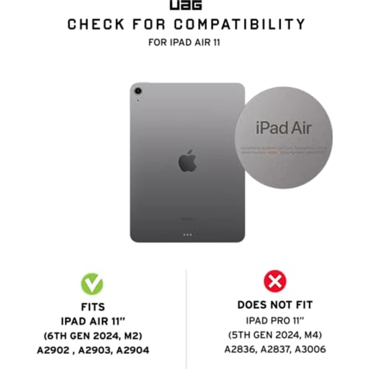 URBAN ARMOR GEAR Screen Shield Tempered Glass für Apple iPad Air 11 (M2 - 2024) Displayschutzglas (Anti-Fingerabdruck, Doppelt gehärtetes Glas, Ultra klar) – Bild 2