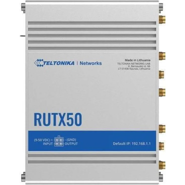 Teltonika RUTX50, Wireless Router mit WWAN 4-Port-Switch, 1GbE, 3G/4G/5G, montierbar an DIN-Schiene