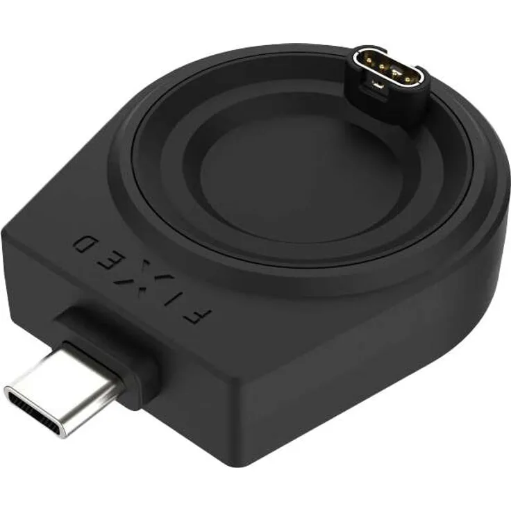 FIXED Ladegerät für Garmin Fenix/Epix/Forerunner/Venu/Enduro, USB-C Wireless Charger, Schwarz
