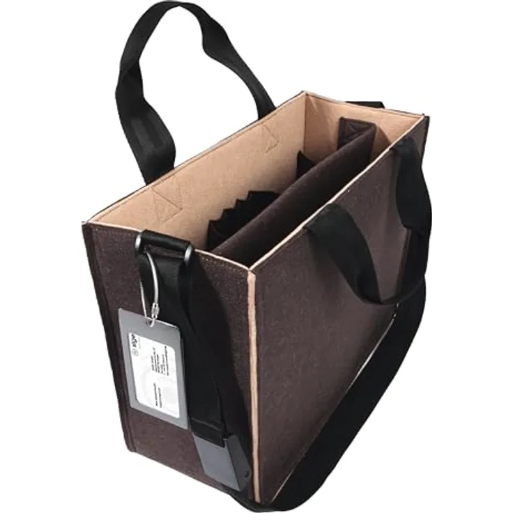 Sigel BA422, Notebooktasche für Laptops bis 15,4 Zoll, braun mit individueller Beschriftungsmöglichkeit, aus 100% recyceltem PET