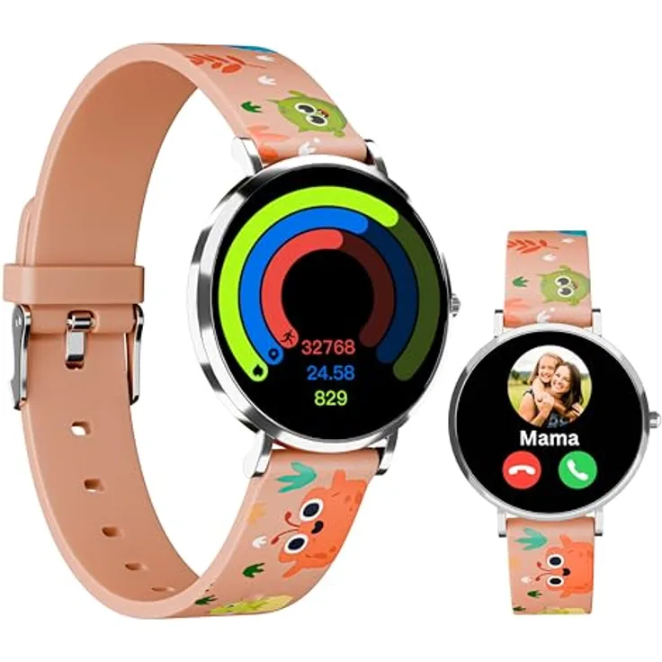 XCOAST LINO TIME Kinder Smartwatch, Pink, mit SOS-Funktion, GPS, Lernspielen und Fitness-Tracking