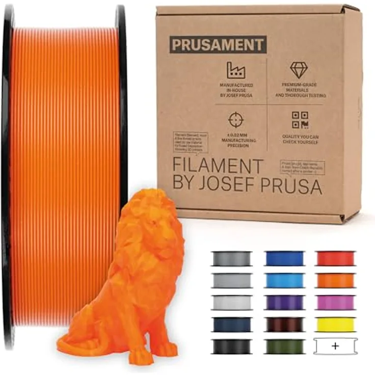 Prusa Prusament PLA Orange, 3D Filament 1kg (1.75 mm) mit hoher Präzision für 50 Mikrometer Schichthöhe, Orange