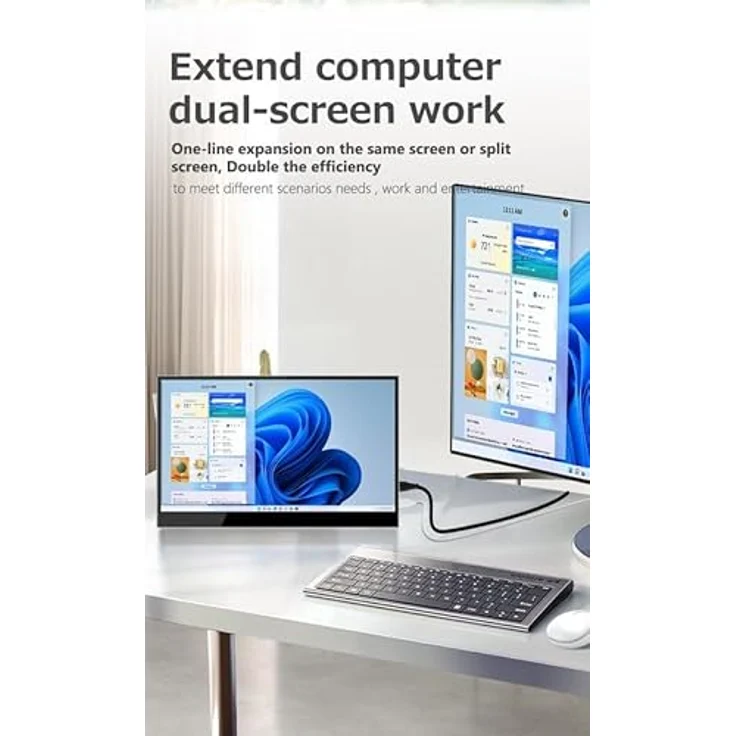 LIPA Lipa AX-60T Portable Monitor 4K 15.6" Touchscreen, Touchscreen Monitor mon03, Schwarz, für Playstation, Xbox, Switch, Smartphones und Computer, mit Schutzhülle – Bild 2
