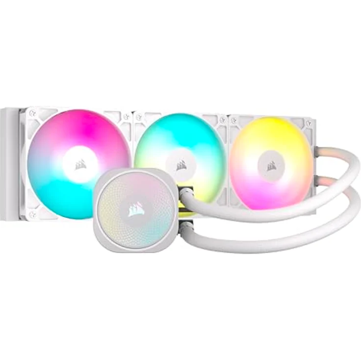 Corsair Nautilus 360 RS ARGB CPU-Flüssigkeitskühler – Geräuscharm – Intel LGA 1851/1700, AMD AM5/AM4 – 3X RS120 ARGB-Ventilatoren – Weiß – Bild 1