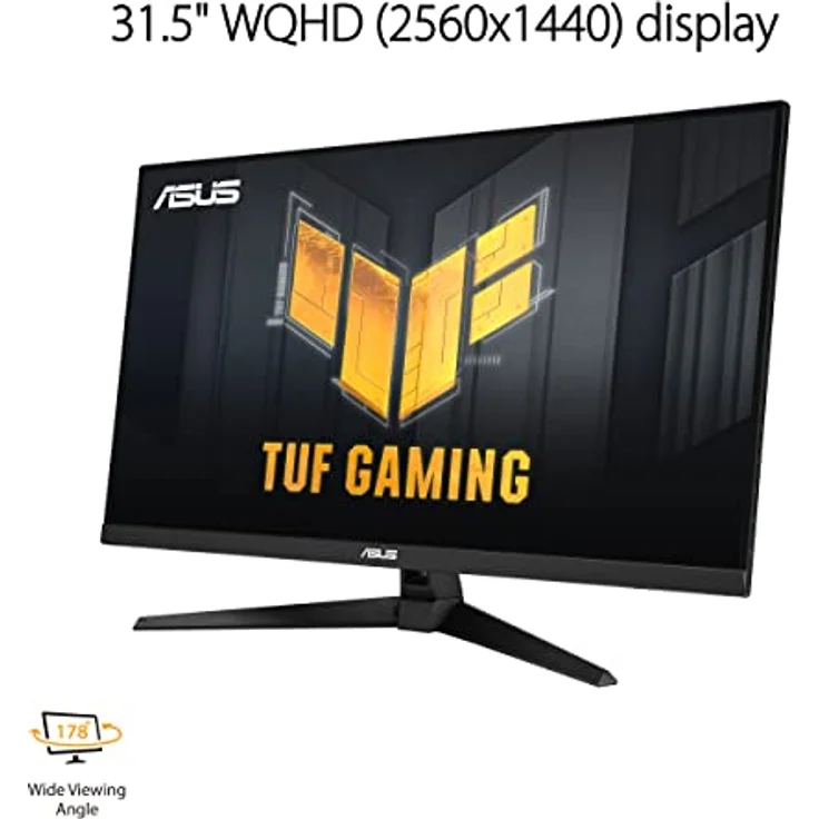 ASUS TUF Gaming VG32AQL1A - 31,5 Zoll WQHD Monitor - 170 Hz, 1ms GtG, FreeSync Premium & G-Sync kompatibel, DisplayHDR 400 - Fast IPS Panel, 16:9, 2560x1440, DP, HDMI, USB, ergonomisch, Speaker - schwarz – Bild 2