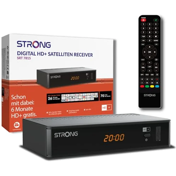 STRONG SRT7815 Digitaler HD Satelliten-Receiver, HD-SAT-Empfang, DVB-T2 HD, inklusive HD+ Karte für Deutschland - Preisvergleich – Bild 1