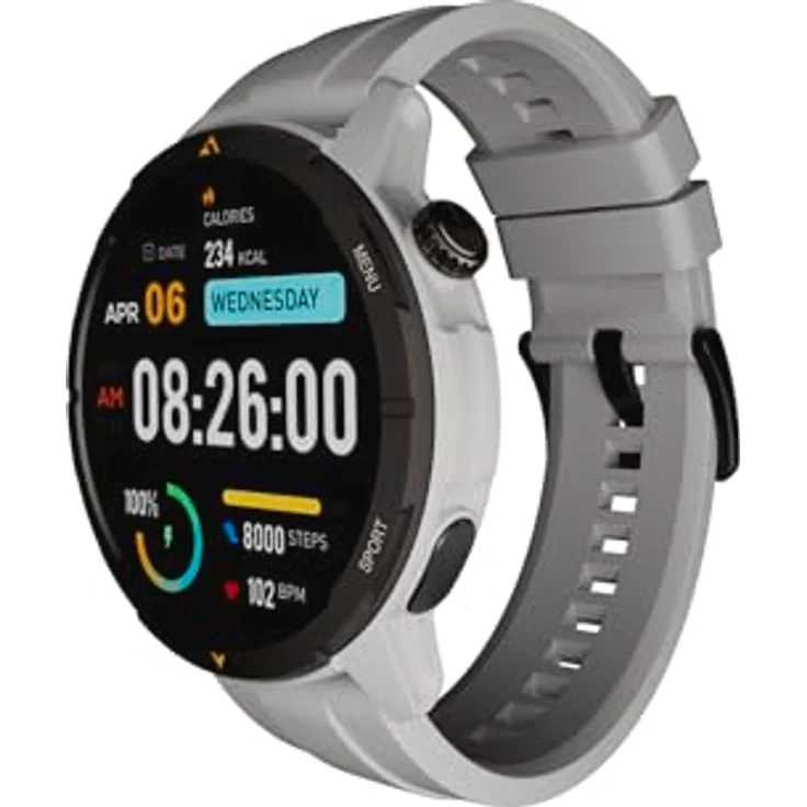 Beafon AGM Legion White-Gray Smartwatch, Fitness Tracker mit Herzfrequenzmessung und Benachrichtigungsfunktion – Bild 1