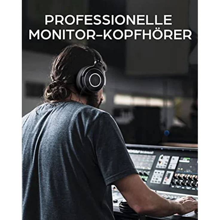 OneOdio Kopfhörer mit Kabel, Monitor 60 Professioneller geschlossener Studio Kopfhörer 38 Ohm, Kopfhörer Over Ear mit 50mm Treiber Hi-Res Audio, Abnehmbares Kabel(3.5mm/6.35mm), für Podcast, Handy, PC – Bild 5