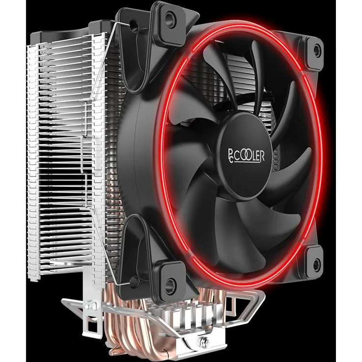 Pccooler GI-X5R Corona Rot, CPU Kühler mit 160 W TDP, 5 Heatpipes, 120 mm Lüfter, rot