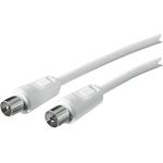 Schwaiger Antennen Anschlusskabel 90 dB, 3,0m, weiß, IEC Stecker > IEC Buchse, 2-fach Schirmung, 75 Ohm, digital, HDTV, DVB-C/DVB-T2