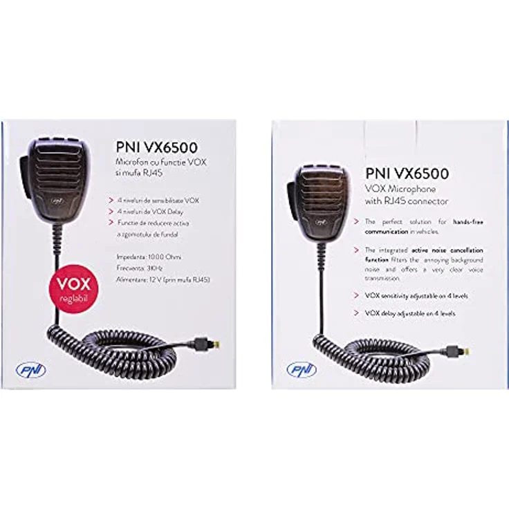 PNI Mikrofon VX6500, CB Funkmikrofon mit VOX-Funktion und RJ11-Stecker für PNI HP 6500 und PNI HP 7120 – Bild 8