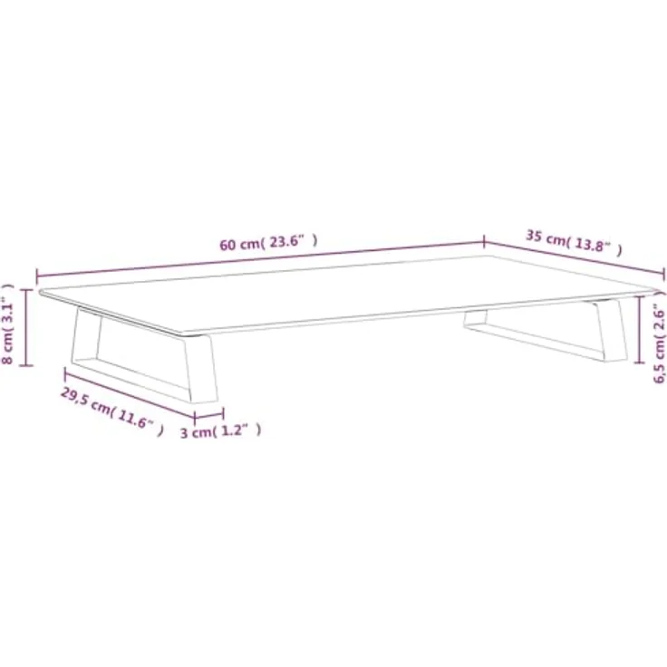 vidaXL Monitorständer, Monitorerhöhung mit Stauraum, ergonomisches Design aus Hartglas und Metall, Weiß 60x35x8cm – Bild 3