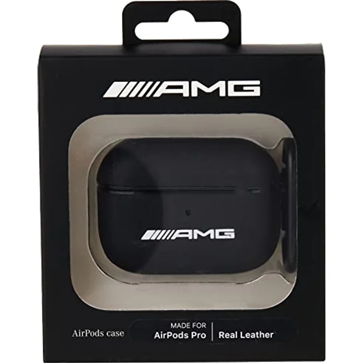 Mercedes Mercedes AMG Leder Großes Logo – CASE AirPods Pro (Schwarz), Kopfhörertasche + Schutzhülle, Schwarz – Bild 3