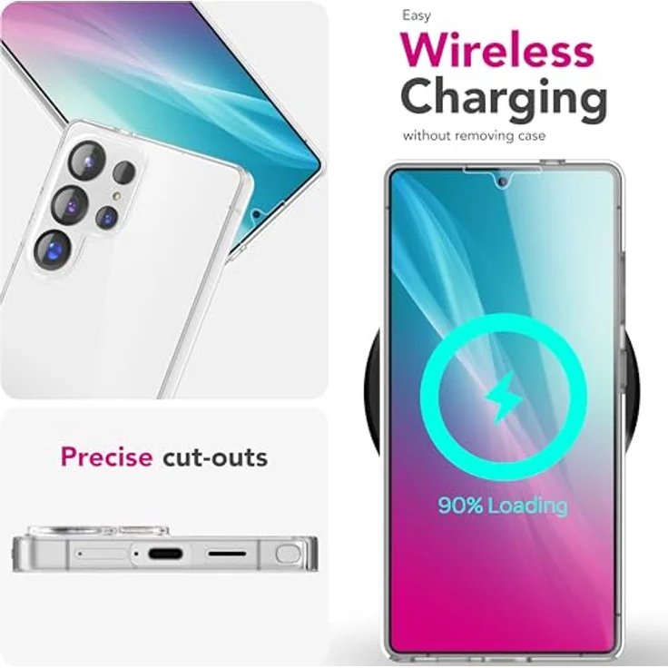 NALIA 360Guard für Samsung Galaxy S25 Ultra, Klare 360° Schutzhülle mit Displayschutz, Anti-Gelb Effekt, Full-Body Komplettschutz, kabellos Ladefähige Hülle. – Bild 5