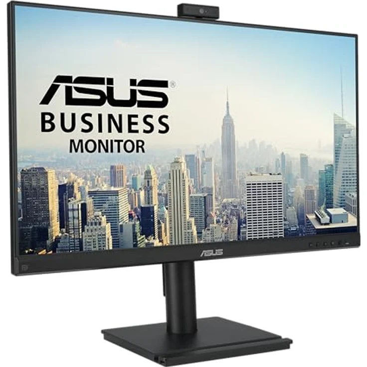 ASUS BE249QFK Videokonferenzmonitor 24 Zoll, Full HD, IPS, 100Hz, Rahmenlos, mit Full HD-Webcam, Mikrofonanordnung, Stereolautsprecher, höhenverstellbar, ergonomisches Design, HDMI – Bild 2