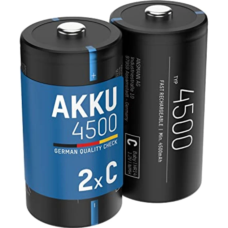 ANSMANN Akku Baby C 4500mAh NiMH 1,2V - Batterien wiederaufladbar (2 Stück) – Bild 2