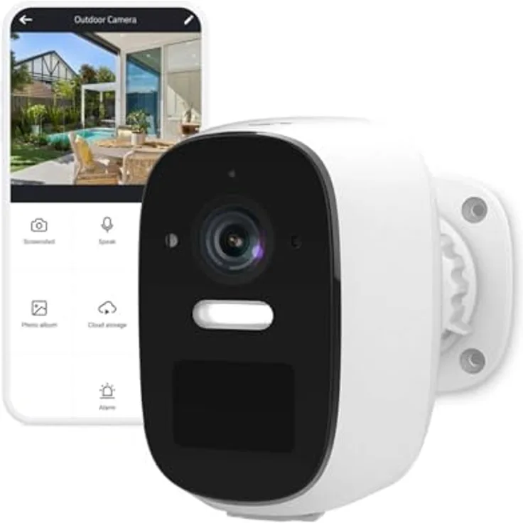 Nedis SmartLife Außenkamera - Wi-Fi - Spotlight - 4MP Quad HD 1440p / 2560x1440 - IP66 - Batterie-Lebensdauer: 10 Monate - 5 V DC