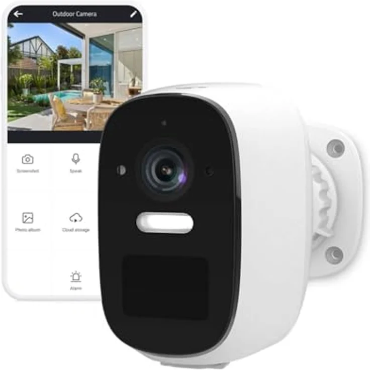 Nedis SmartLife Außenkamera - Wi-Fi - Spotlight - 4MP Quad HD 1440p / 2560x1440 - IP66 - Batterie-Lebensdauer: 10 Monate - 5 V DC – Bild 1