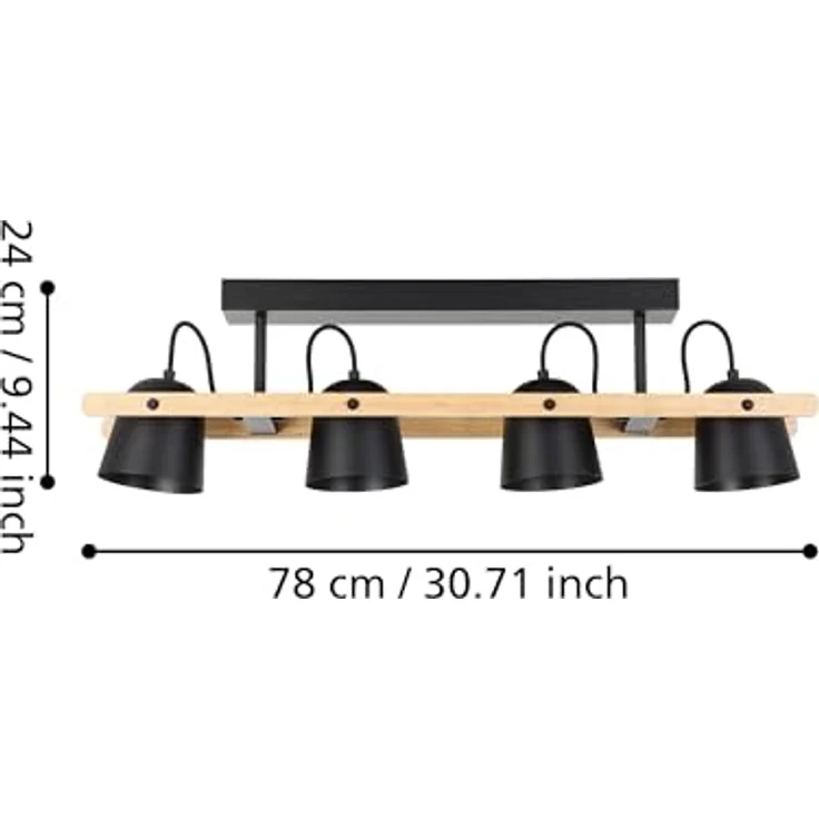 EGLO connect.z Smart Home LED Deckenleuchte Hornwood-Z, FSCM70HB, ZigBee, Alexa, warmweiß-kaltweiß, RGB, dimmbar, Holz/schwarz, 78 cm – Bild 3