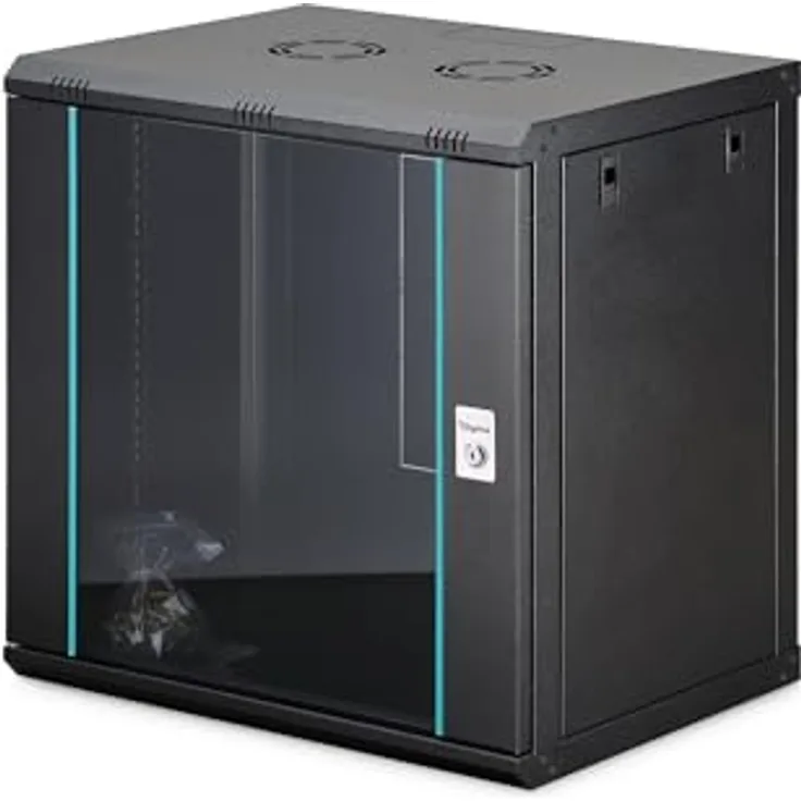 DIGITUS Wandgehäuse Dynamic-N Serie, 12HE unmontiert, 600x450 mm, schwarz, 19 Zoll Rack