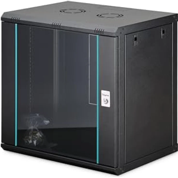 DIGITUS Wandgehäuse Dynamic-N Serie, 12HE unmontiert, 600x450 mm, schwarz, 19 Zoll Rack – Bild 1