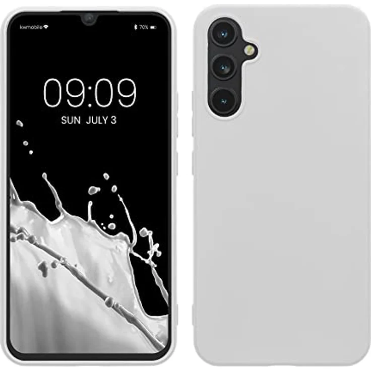 kwmobile Handyhülle für Samsung Galaxy A34 5G - TPU Case in Weiß matt, Kabelloses Laden, Rutschfest und Flexibel – Bild 1