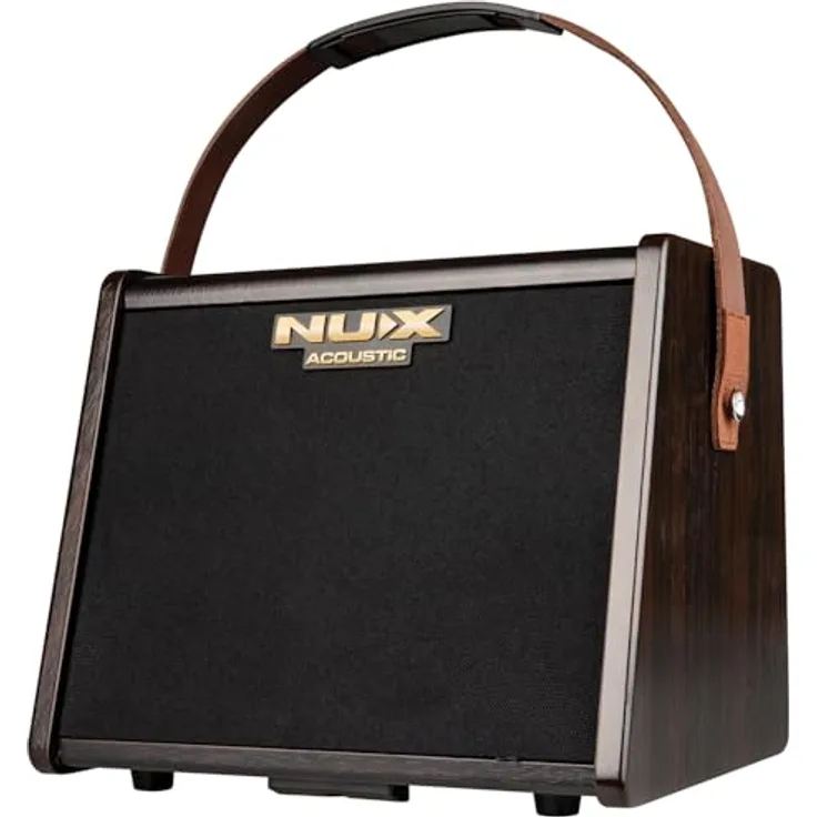 Nux AC-25 Tragbarer Akustik-Gitarren-Verstärker (25,00 W) mit Bluetooth und Drum Machine