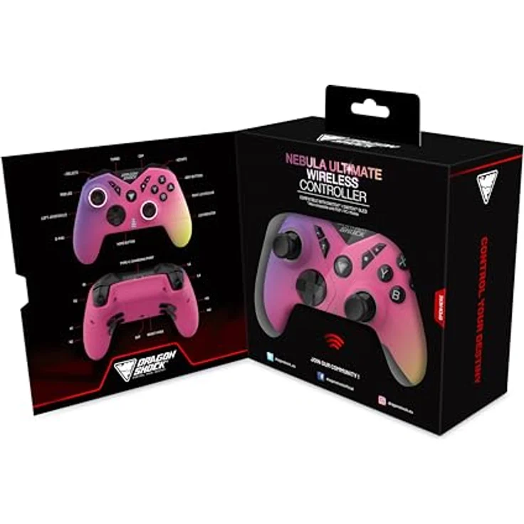 DragonShock NEBULA PRO Wireless Controller kompatibel mit Nintendo Switch/Switch OLED und PC/Mobilgerät | Candy, Hall-Effekt-Sensoren, Bluetooth, RGB-LEDs, Doppelmotoren, programmierbare Zurück-Tasten, Turbo-Funktion, Gyro, 550 mAh Batterie, Typ-C-Ladekabel, 2 m – Bild 5