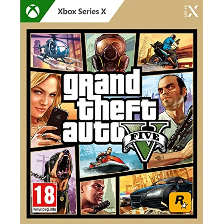 Rockstar Games GTA 5 - Grand Theft Auto V uncut Edition deutsche Verpackung für Xbox, Xbox Series X-Spiel auf Deutsch spielbar, 100% uncut Edition, USK/AT PEGI Version
