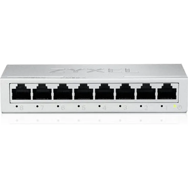 ZYXEL 8-Port Gigabit Unmanaged Ethernet Switch, Ethernet Splitter, Tisch- oder Wandmontage [GS-108B v5]