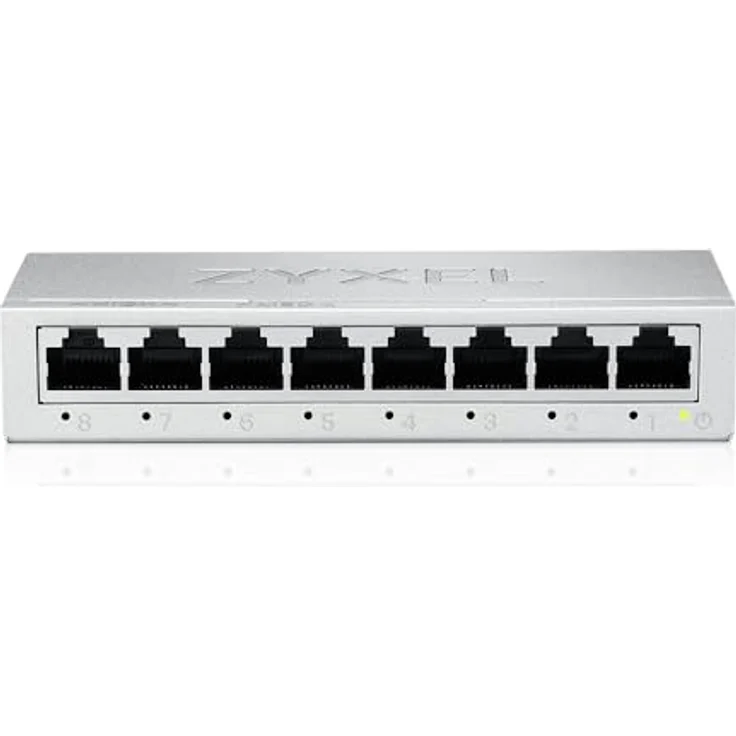 ZYXEL 8-Port Gigabit Unmanaged Ethernet Switch, Ethernet Splitter, Tisch- oder Wandmontage [GS-108B v5] – Bild 1