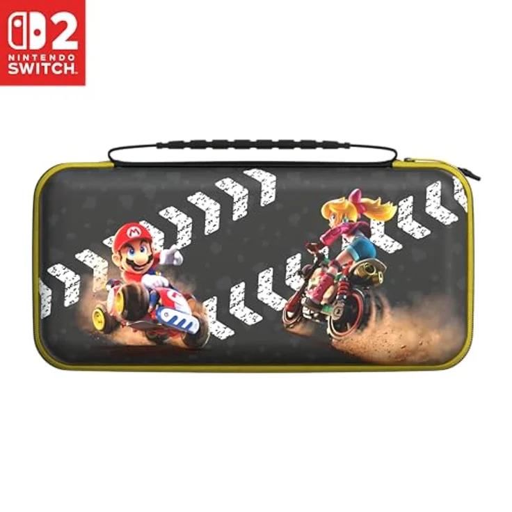 Turtle Beach PlayTrek Reiseetui - Mario Kart World für Nintendo Switch 2, im Dunkeln leuchtendes Design, mit gepolsterter Klappe und Platz für 12 Spielkarten – Bild 1