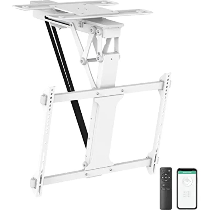 Mywall TV-Deckenhalterung HL47MWL Motorisiert&Klappbar für Flachbildschirme mit Smart Home Steuerung für 32-75 Zoll, Belastung bis 35 kg mit 180° Drehfunktion