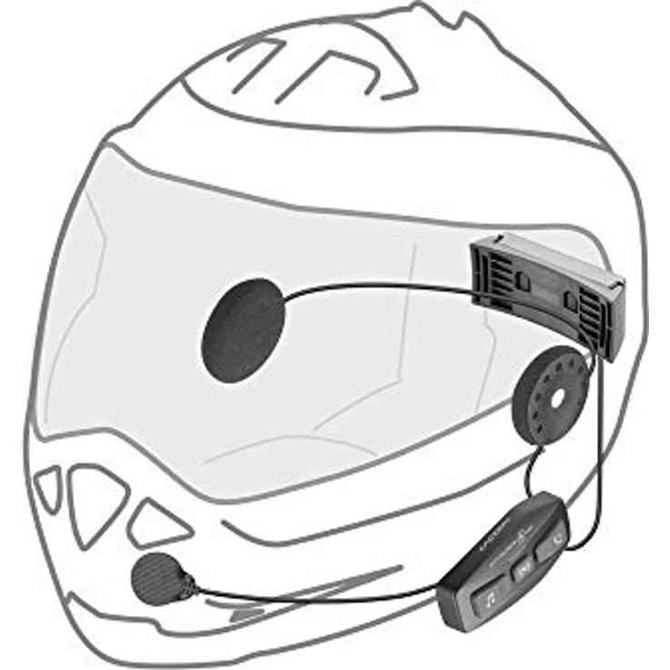 Interphone U-com 2, Bluetooth Helmkommunikationssystem für Motorräder, Doppelpack, schwarz, Reichweite bis 600 m, wasserdicht IP67, HD-Sound, integriertes FM-Radio – Bild 6