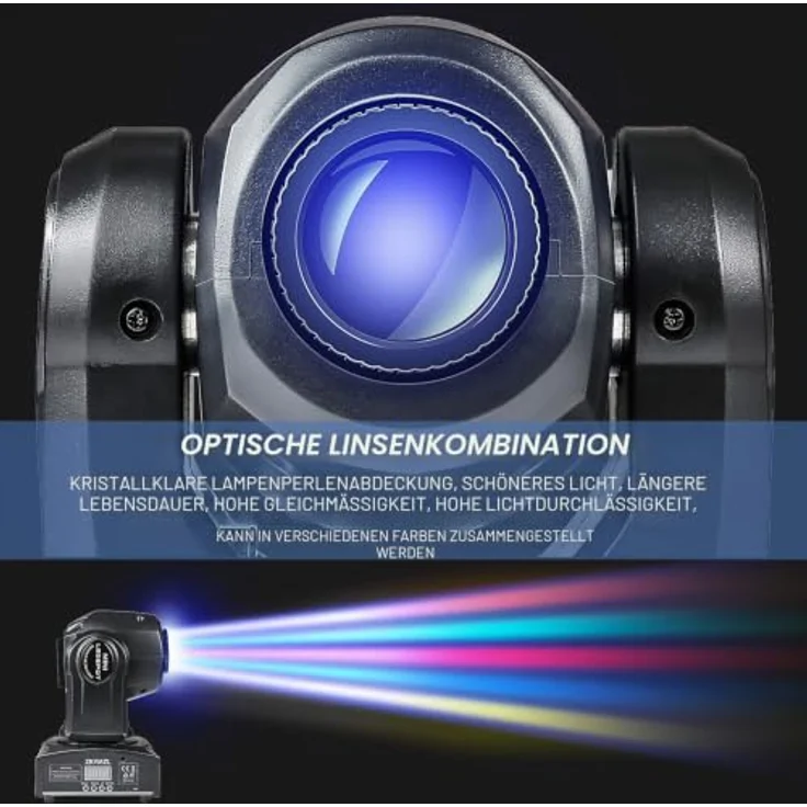 ZKYMZL 30W LED Moving Head Bühnenlicht, DMX512 mit 8 Mustern und flexibler Steuerung für Bar, Party, Halloween und Hochzeit – Bild 4