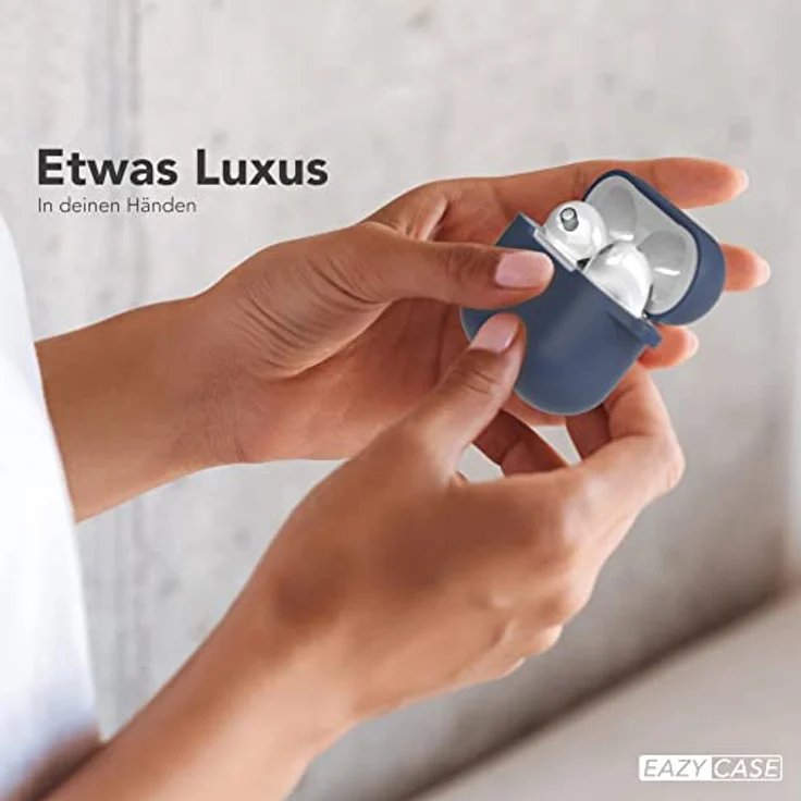 EAZY CASE Kopfhörer-Schutzhülle Silikon Hülle kompatibel mit Apple AirPods 3, Qi-Charging möglich Stoßfest Fullcover Hülle Box (Schwarz) – Bild 4