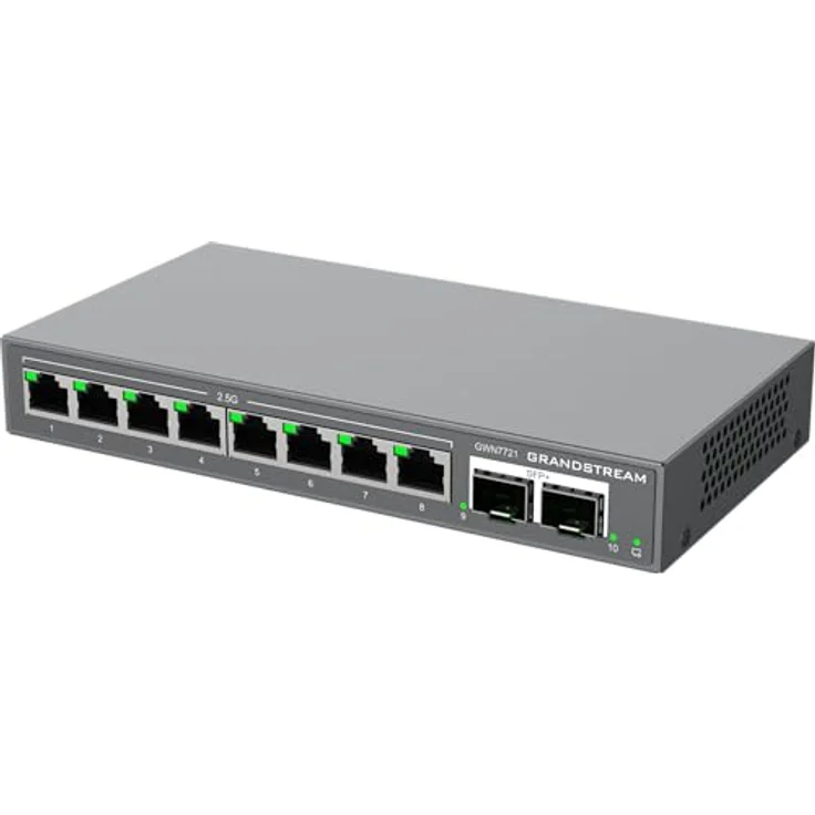 Grandstream GWN7721, L2 Lite Switch mit 8x 2,5G Ethernet und 2x 10G SFP+ Ports, 10 Ports, ideal für kleine und mittelständische Unternehmen – Bild 3