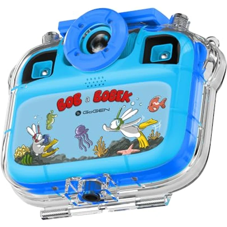 GOGEN Aqua Foto Kinderkamera, 12 MP, Full HD Video, wasserdicht IP68, Selfie-Kamera, USB-C, microSD bis 32 GB, Blau – Bild 5