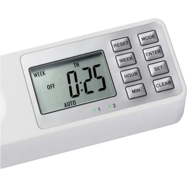 sygonix SY-4675078 Steckdosenleiste mit Schaltuhr 3fach Weiß Schutzkontakt 1 St. - Digitale Wochen-Timer-Funktion, max. 12 Ein-/Ausschalttermine pro Tag – Bild 4