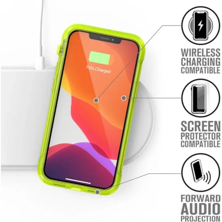 Catalyst Vibe iPhone 12 Mini Case, Sturzschutz bis 3,5 Meter, gelb-transparent mit rutschfester Struktur und 4-Punkt-Crux-Montagesystem – Bild 7