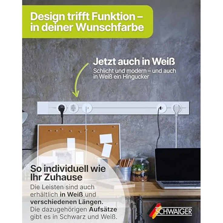 Schwaiger Steckdosenadapter für modulare Stromschiene, 6,2 cm, Schwarz, 3680 W Leistung mit Drehregler und VDE-Zertifizierung – Bild 7