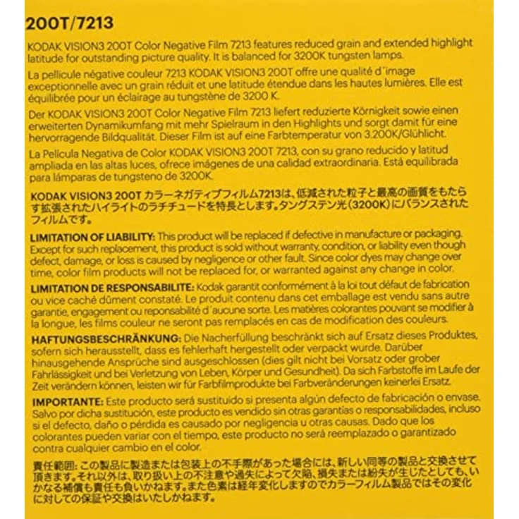 Kodak Vision3 200T 7213, 8 mm x 15 m Perf. 1R Schmalfilm – Bild 2