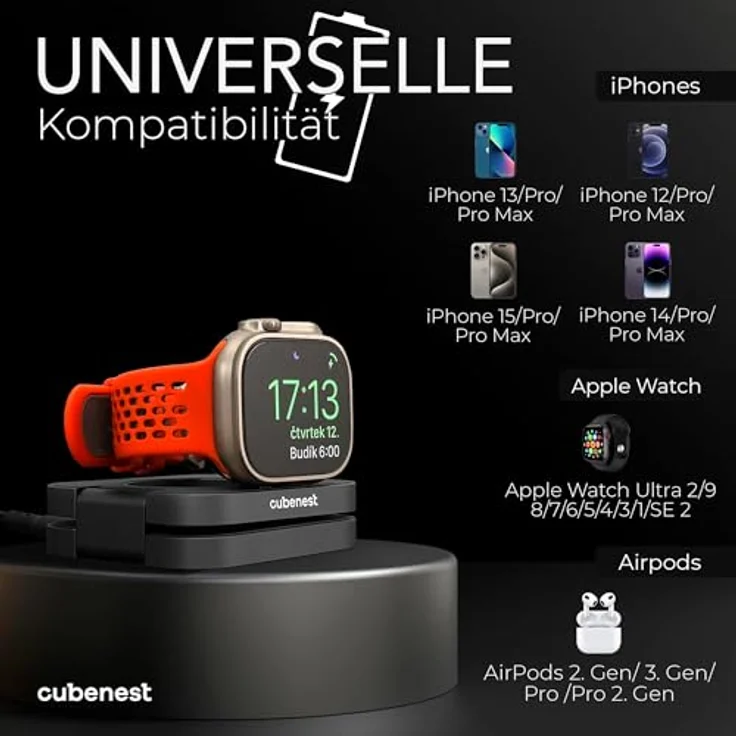 CubeNest Cubenest 2in1 Faltbares Aluminium Wireless Charger | Kompatibel mit Magsafe, Gesamtleistung 20W (2in1 Gray) – Bild 2