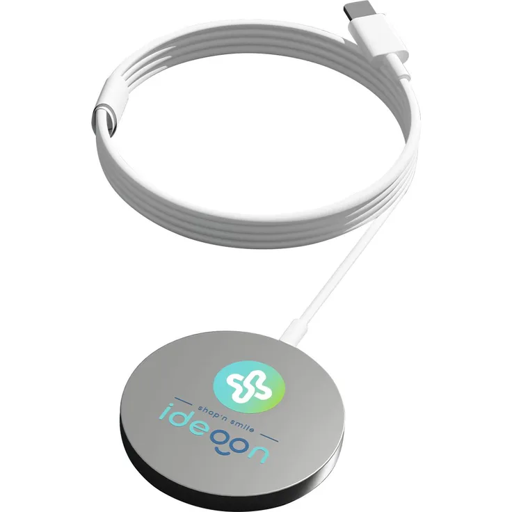ideoon Kabellose Ladestation, Magsafe kompatibel, 15 W Qi Charger mit schlankem Design für iPhone und andere Smartphones, Aluminium und ABS