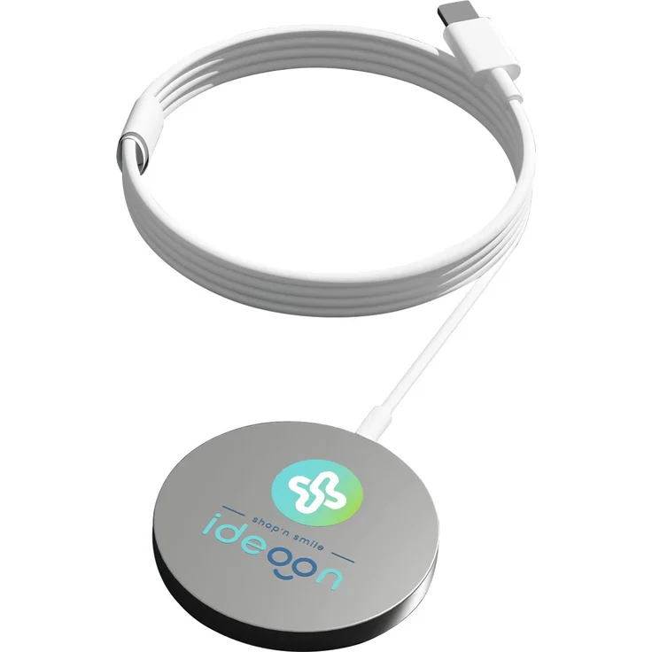 ideoon Kabellose Ladestation, Magsafe kompatibel, 15 W Qi Charger mit schlankem Design für iPhone und andere Smartphones, Aluminium und ABS