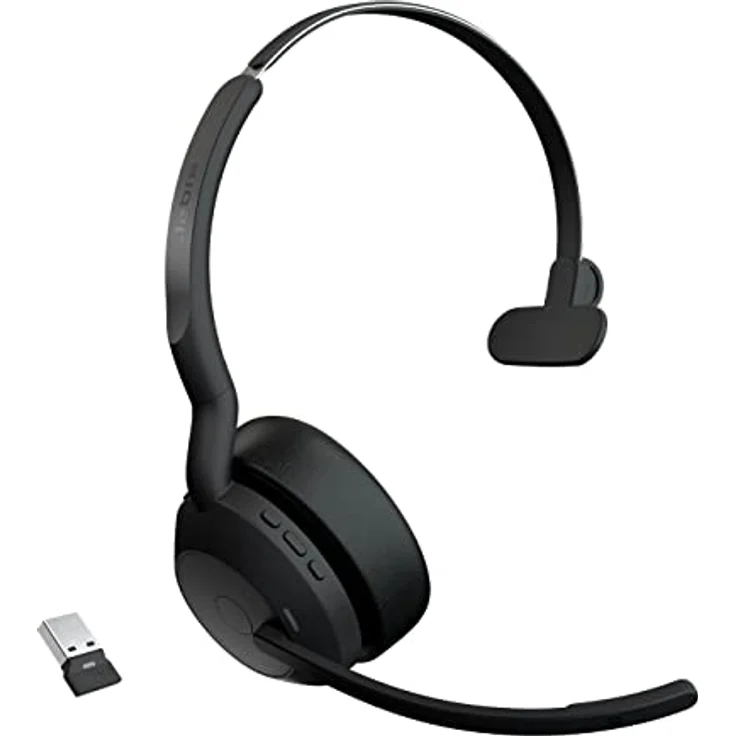 Jabra Evolve2 55 - schnurloses Mono-Headset mit Jabra Air Comfort - Mikrofone mit Geräuschunterdrückung und ANC - kompatibel mit allen UC-Plattformen wie Zoom und Google Meet - Schwarz – Bild 1