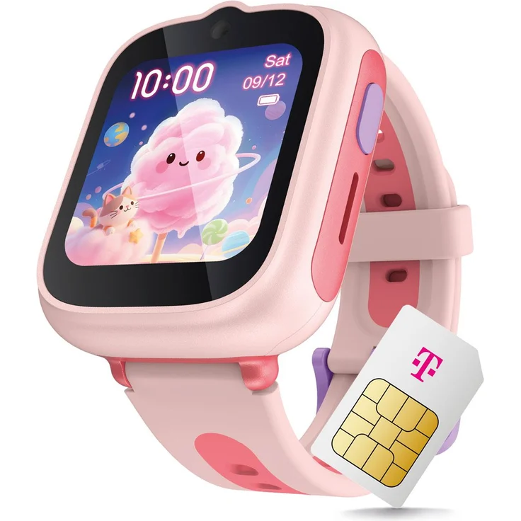 TCL Movetime Family Watch MT48, Smartwatch mit LTE und GPS, Cosmic Pink